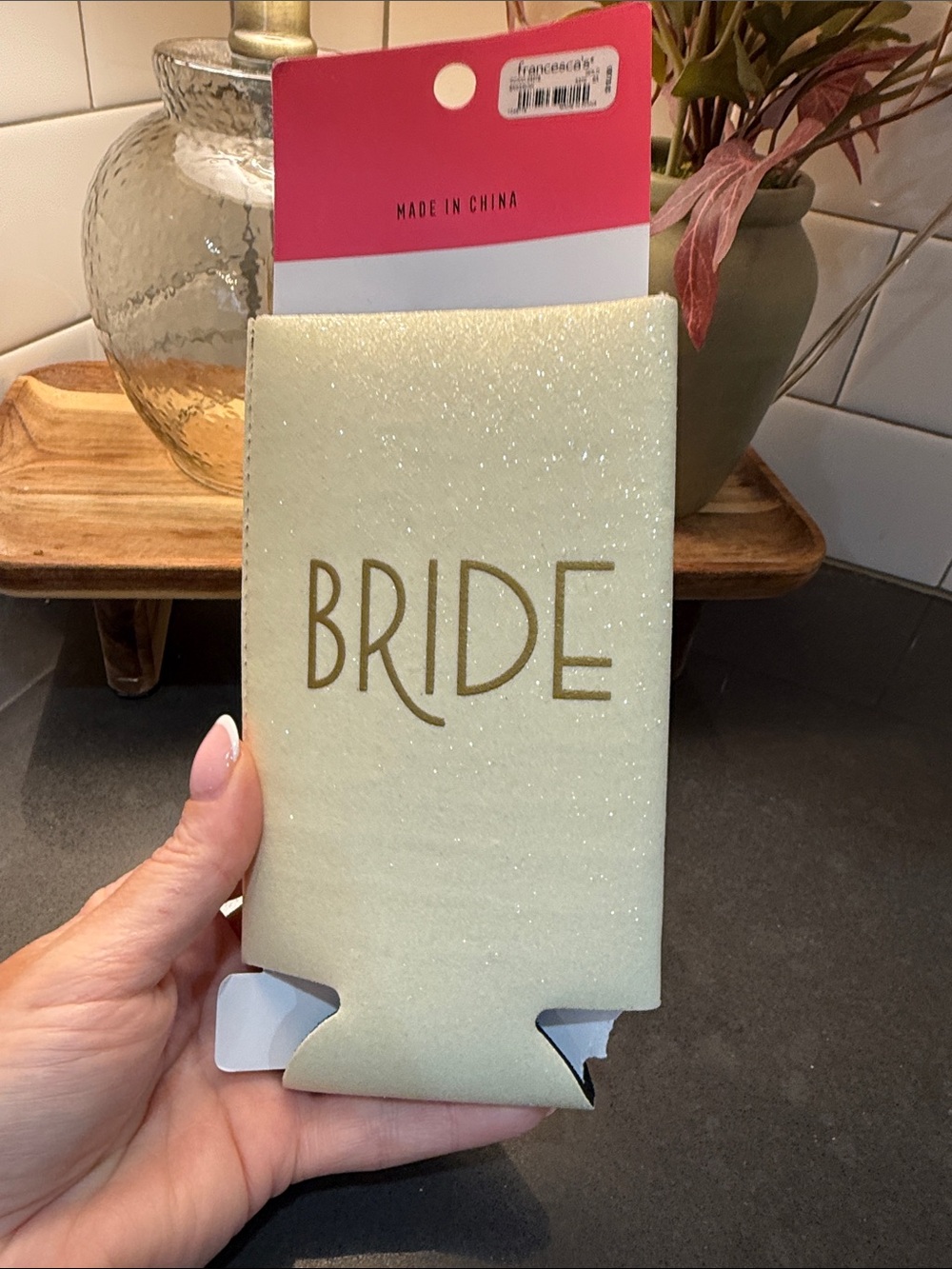 Bride tall can koozie
